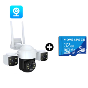 V380 PRO three screen monitoring cctv outdoor camera wifi security camera automatic tracking  Full Color Night Vision /Alarm warning HD 1080P