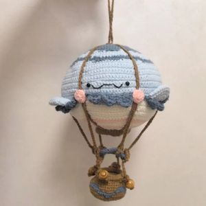 New Handmade Kawaii hot air ball Stuffed Toy Crochet Wool Doll Knitted Bear Doll Soothing Baby Sleeping Toys Kids Birthday Gift2026