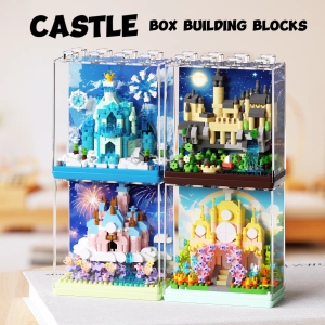 Lâu đài Harry Potter với lớp phủ bụi đồ chơi xếp khối xây lâu đài Thế giới cổ tích đồ chơi STEM giáo dục quà tặng cho bé trai gái Đồ chơi