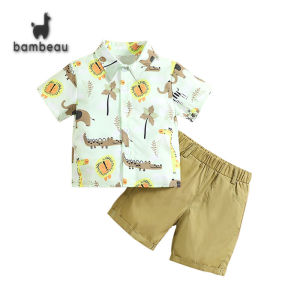 Summer 1-5Y Kid Boys Clothes Suit Cartoon Boy Gentleman Clothing Toddler 2PCS Set Cotton Outfit