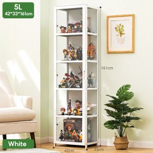 RRH Display Cabinet with Doors Acrylic Cabinet Kitchen Storage Cabinet Bamboo Transparent Dustproof No odor