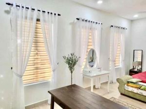 Custom made/ ready made Turkey white/ beige snow sheer day curtain tempah/ siap jahit putih/ krim free tie back Percuma pengikat langsir