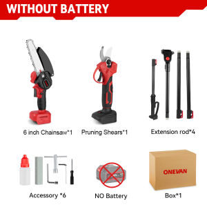 ONEVAN 3 in 1 Brushless Telescoping Pole Electric Chainsaw 6 Inch Cordless Pruner Garden Pruning Power Tool For Makita 18V Battery