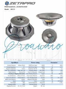 Speaker Zetapro Model PD 18VC5 Zetapro 18 VC 5 18VC 5 18 VC-5 Voice Coil 5 Komponen Speaker Original