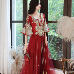 Formal Evening Dress For Women Plus Size Wedding Bride Chinese Woman Long Gown Dinner Female Gown