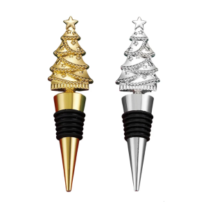 Holiday Wine Stopper Christmas Tree Decoration Practical Zincs Alloy Bottle Cork For Home Party Decoration