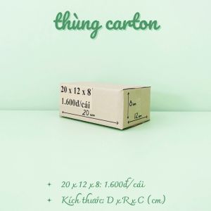 Kích thước 20x12x8 cm Combo 50 hộp carton đóng gói hàng hóa
