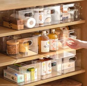 Classy Luxe Storage Box Desktop Household Snacks Beverages Sundries Mask finishing Transparent Multi-functional Storage Basket