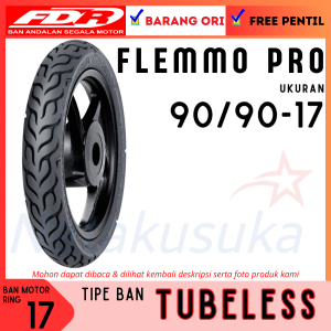 FDR Ban Motor Flemmo Pro 90/90-17 Tubeless TL Motor Bebek FREE PENTIL