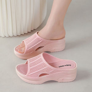 IELGY Heightened pine cake wedge platform sandals womens 2024 new home non-slip summer high heels