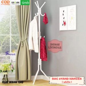 BAG STAND HANGER / GANTUNGAN BAJU / GANTUNGAN TIANG BERDIRI SHENAR- WHITE