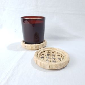 LusioSB Alas Gelas Rotan Tahan Panas Rattan Coaster
