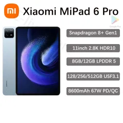 Xiaomi Pad 6 Pro 11 inch Tablet PC 8GB Ram 256GB Rom Snapdragon 8+