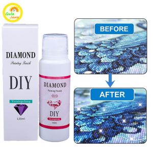 120ml Lem Segel Lukisan Berlian Lem Lukisan Diamond Painting Sealer Permanent Hold Shine Effect Agent