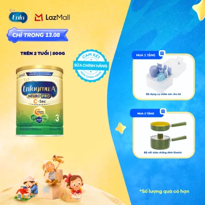 [CHỈ TỪ 13/08 MUA LÀ CÓ QUÀ] [Cho cả trẻ sinh mổ] Sữa bột Enfagrow A+ NeuroPro 3 C-Sec 800g cho trẻ trên 3 tuổi