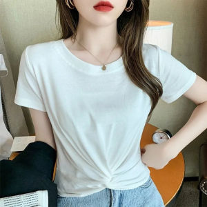 LuFashion Womens T-Shirts Summer Korean Short Sleeve Slim Casual Tops