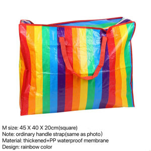 Thick nylon luggage bag sako bag with zipper shopping bag storage bag rainbow sako bag makapal