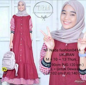 Kiran Dress / Terbaru Termurah/ Ukuran M ~ L /Gamis Dress / Gamis Remaja / Gamis Muslim / Gamis Maxi / Gamis Dres Termurah COD