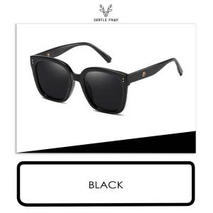 Gentle Fawn Kacamata Sunglasses Hitam Polarized Bahan TR90 Ringan Bentuk Kotak Fashion Pria Wanita Anti Silau 2031 KUKU