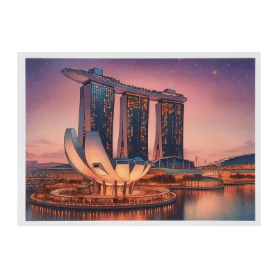 PaperclipSg Singapore Postcard - Marina Bay