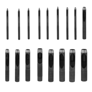 17 miếng da rỗng Dụng cụ đục lỗ cắt 4mm-20mm Vòng bấm lỗ Công cụ Cắt cho thắt lưng bằng da Dây đồng hồ vải