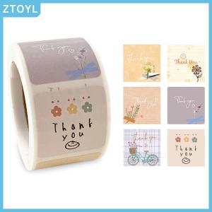 ZTOYL  300Pcs Roll Cute Cartoon Floral Thank You Stickers Seal Sticker Envelope Labels