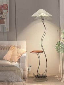 Nordic retro style bedside lamp desk fabric solid wood simple atmosphere decoration desk lamp bedroom living room linen ornaments 06YB