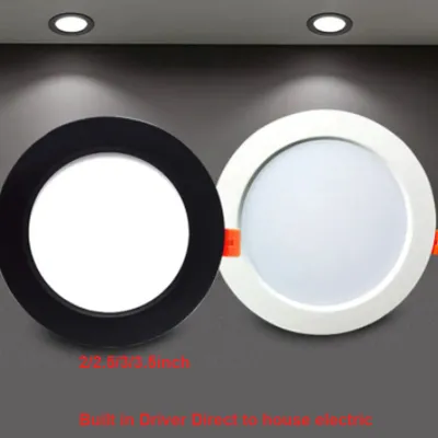 ไฟดาวน์ไลท์ LED สปอตไลต์3W 7W 9W 12W 220V แบบฝังโคมไฟติดเพดานแผง LED ทรงกลม