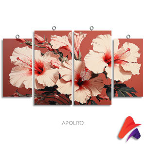 HIASAN DINDING SET ABSTRAK NATURE BEAUTY FLOWERS ISI 4 (96 C) KAMAR DEKORASI RUMAH WALL DECOR PAJANGAN DINDING SATU SET BUNGA