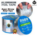 SALE Waterproof Tape Sealant Waterproof for Roof ORIGINAL Aluminum Foil Butyl Rubber Tape Self Adhesive High Temperature Resistance Waterproof for Roof Repair Stop Leak Sticker Tape  Super Tape Original (5CM X 5M / 10CM X 5M / 15cm X 5M / 20CM X 5M). 