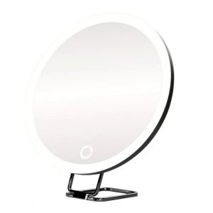 WILD 360° Adjustable Stand Magnifying Mirror with Light High-Definition Suction Cup LED Makeup Mirror Compact 3 Color Light Portable Cosmetic Mirrors Travel