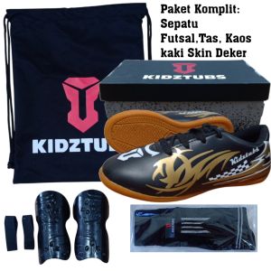KIDZTUBS Sepatu Futsal Anak Paket Komplit Sepatu Futsal Tas Skin Deker Kaos Kaki Usia 6-10 Tahun Size 28 29 30 31 32 33 34 35 36 37 KDZ1057122624