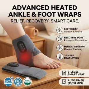 Foot Ankle Heated Massager Rechargeable Warm Compression Therapy Physiotherapy Device