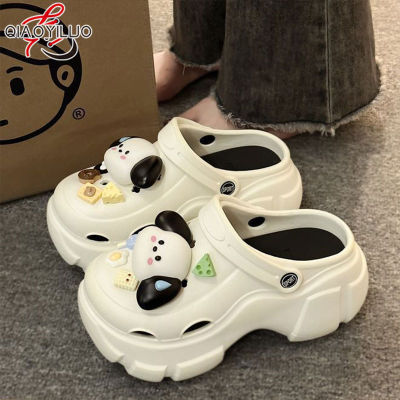 QiaoYiLuo Slippers women's outerwear thick-soled women's slippers with a bow tie sandals women's outerwear flat slippers women