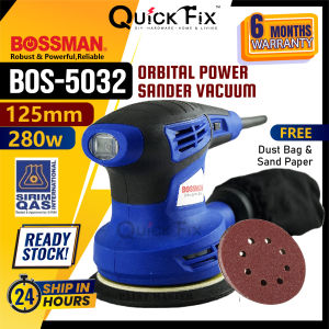 QuickFix [PRO] BOS 5032 Orbital Sander with Dust Bag BOSSMAN Sand Paper Machine Wood Polisher Finishing Mesin Gosok Kayu