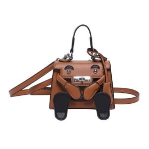 Stylish And Practical PU Handbag Japanese Inspired Smile Face Shoulder And Crossbody Bag Adjustable For Everyday Use