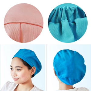 Women Men Dustproof Breathable Kitchen Chef Hat Elastic Cotton Factory Work Cap Protective Hair Cover for Workshop