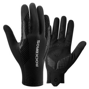 【Giao hàng địa phương】ROCKBROS găng tay đi xe đạp xuân thu thoáng khí elastics chống trượt Găng tay xe đạp nam giới màn hình cảm ứng cho nữ KÍN NGÓN MTB xe đạp đường trường Găng tay với chống sốc đệm