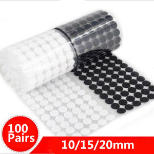 [Ready Stock]100 Pairs Self Adhesive Magic Velcro Strap Tape 10/15/20MM Hooks and Loops