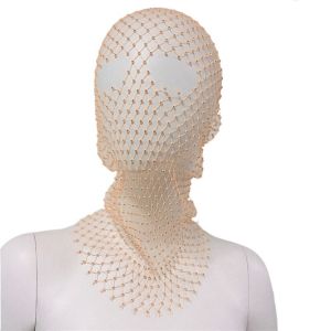 GOXBERK Thanh lịch Dành cho bé gái Trang trí lễ hội Mũ khăn xếp nạ Khăn trùm đầu khăn trùm đầu Lưới Buộc tóc Bọc đầu Lưới Khoét lỗ Mũ trùm đầu lưới cá Khăn trùm đầu kim cương nạ pha lê Mạng Che lưới kim cương giả