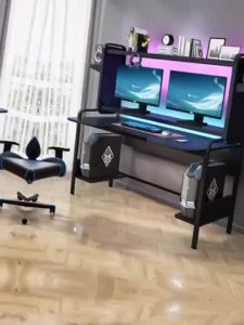 [Cozy ] Bookshelf Integrated Computer Desk Desktop Table With Hole Board Home Bedroom Study Writing Gaming Desk