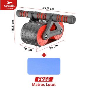 Speeds AB Double Roller Wheel Latihan Otot Perut Lengan Abdonimal 009-14
