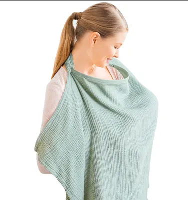 Breathable Baby Nursing Cover Maternity Breastfeeding Cover Cotton Muslin Baby Feeding Blanket Privacy Apron Stroller Blankets