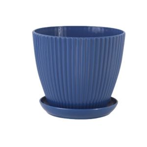 SAVIA Resin Flower Pot Thickened With Tray Vase Creative Round Plant Container Succulent Rose