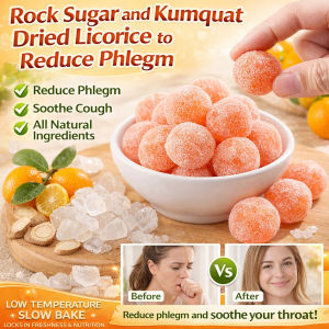 Dried Kumquat Candy Herbal Throat Relief Crystal Sugar & Licorice Infused Natural Cough Relief Healthy Snack Filipino Herbal Candy