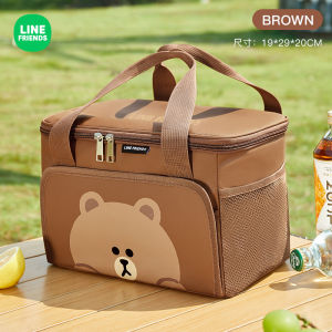 (10L)100% Authentic Line Friends Outdoor Insulated Box Picnic Refrigerator Camping Cooler Fridge Keeping Fresh Car Cold Icebox Fishing Storage Box Waterproof Anti-fouling Lightweight and Portable LFB93