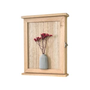 MAGIC Rustic Wall-Mounted Key Storage Box Square Wooden Entryway Storage Box Multi-Purpose Vintage Cabinet Key Rack Living Room