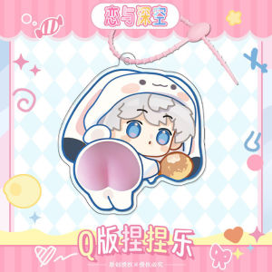 Butt Squeeze Love and Deepspace Keychain Game Cartoon Xavier Zayne Rafayel ralayo Sylus Caleb Pendant Keyring Jewelry Gift