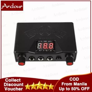 Ardour New Version Double Led Display Tattoo Power Supply Permanent Makeup for Tattoo Machine Tattoo Kits Black(EU Plug)