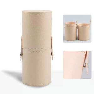 LUXURYLYN PU Leather Makeup Brush Bucket Portable Waterproof Makeup Brush Organizer Fashion Dust-Proof Empty Cosmetic Brushes Pen Holder